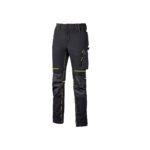 PANTALONE DA LAVORO 4 WAY STRETCH IDROREPELLENTE U-POWER ATOM colore nero