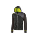 FELPA nera e gialla CON CAPPUCCIO REGOLABILE E FULL ZIP CENTRALE JUPITER