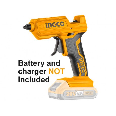 PISTOLA TERMOCOLLANTE CON BATTERIA AL LITIO DA 20V INGCO