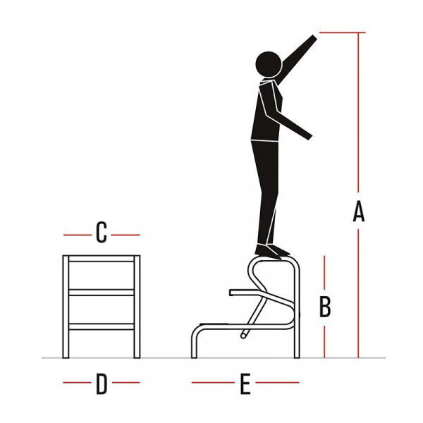 SGABELLO FARAONE SGA02 ALLUMINIO CON 2 GRADINI ANTISCIVOLO
