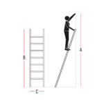 SCALA SINGOLA IN ALLUMINIO FARAONE T.1 DA 7 A 19 GRADINI