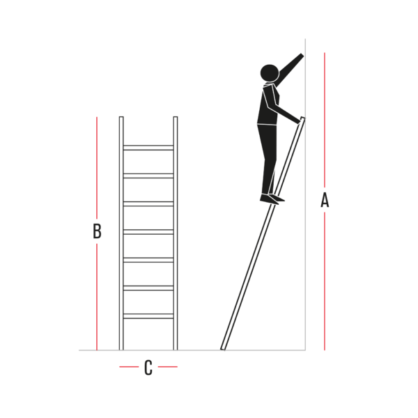 SCALA SINGOLA IN ALLUMINIO FARAONE T.1 DA 7 A 19 GRADINI