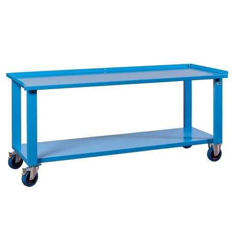 BANCO DA LAVORO 200CM SU RUOTE CON PIANO IN LAMIERA MG134