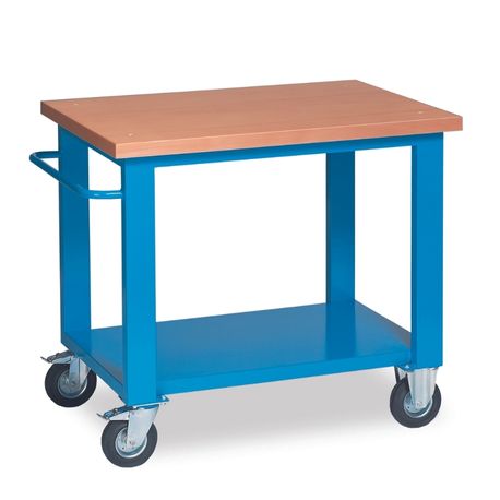 BANCO LAVORO MONOBLOCCO 100CM PIANO IN LEGNO E RUOTE MG142