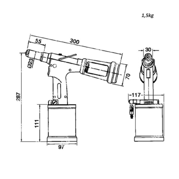RIVETTATRICE OLEOPNEUMATICA RIVIT RIV503 RIVETTI 4,8-6,0 MM