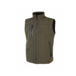 GILET DA LAVORO U POWER UNIVERSE IN SOFTSHELL E MEMBRANA U-TEX verde scuro