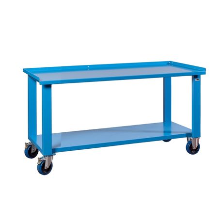 BANCO DA LAVORO 150CM SU RUOTE CON PIANO IN LAMIERA MG133