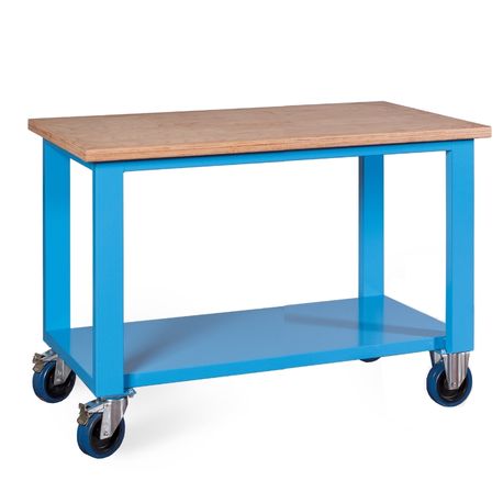 BANCO LAVORO MONOBLOCCO 150CM PIANO IN LEGNO E RUOTE MG143