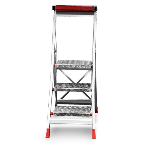 SGABELLO 3 GRADINI FARAONE IN ALLUMINIO CON PARAPETTO SGP03.P