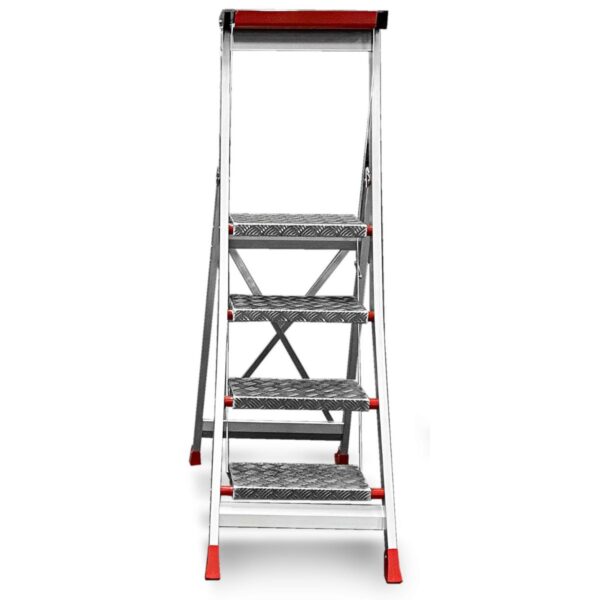 SGABELLO 4 GRADINI FARAONE IN ALLUMINIO CON PARAPETTO SGP04