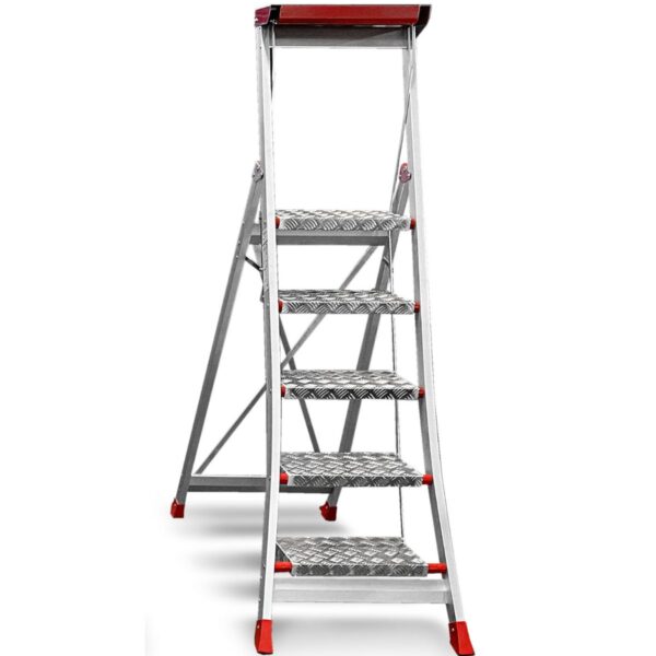 SGABELLO 5 GRADINI FARAONE IN ALLUMINIO CON PARAPETTO SGP05