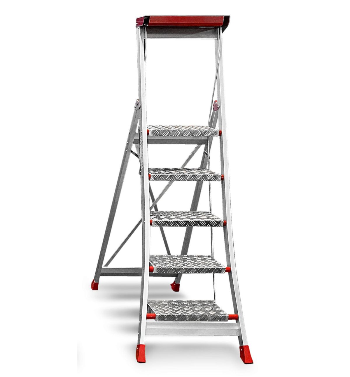 SGABELLO 5 GRADINI FARAONE IN ALLUMINIO CON PARAPETTO SGP05 SGABELLO 5 GRADINI FARAONE IN ALLUMINIO CON PARAPETTO SGP05